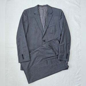 HUGO BOSS Red Label 2pc Suit Men's US42R/33x30 Gray Wool Classic Business Formal